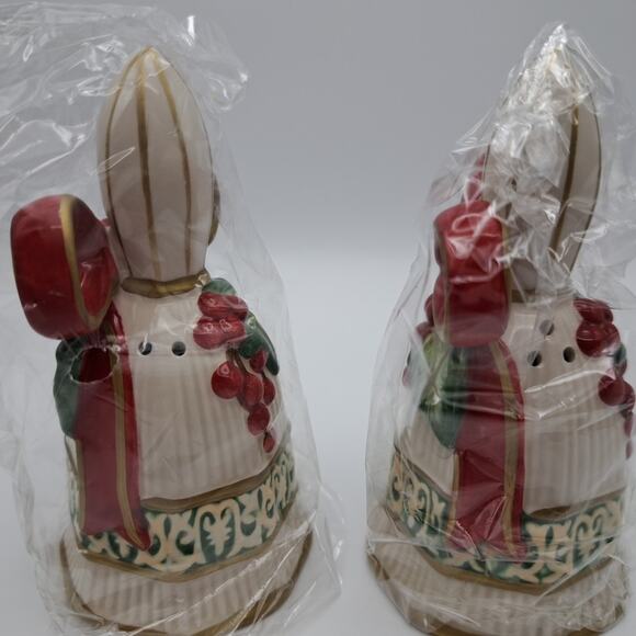 VTG Fitz and Floyd Christmas Bells Salt & Pepper Shakers Ceramic New In Box 2004 - Picture 4 of 8